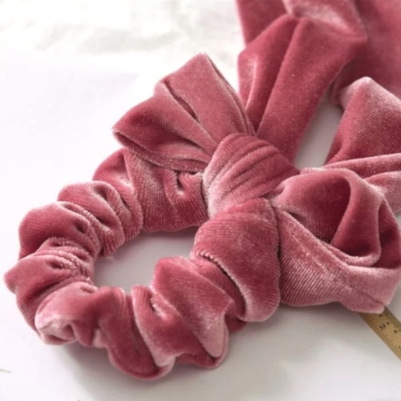Allison Velvet Hair Bow - Pink - Picture 2 of 11
